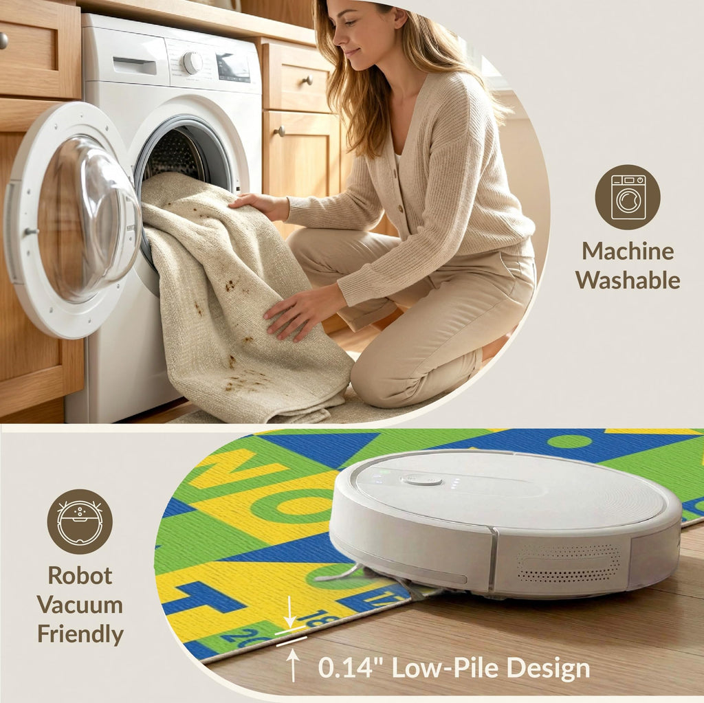 ODIKA Washable Non-Slip Stain-Resistant Area Rug