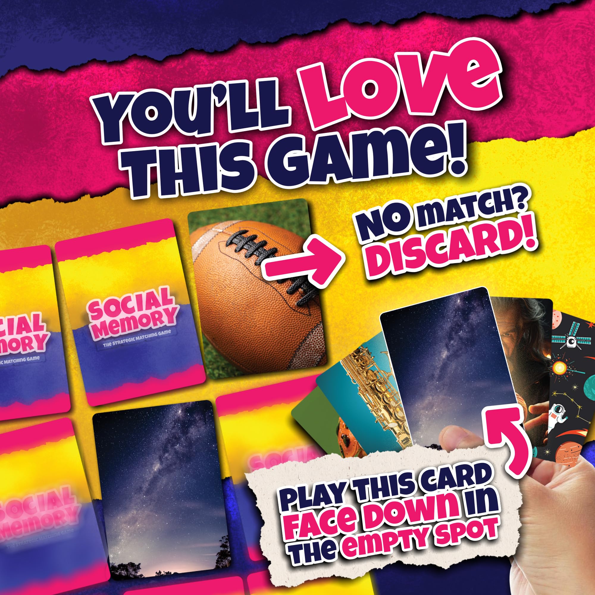 Social Memory Strategic Matching Card Game for Families
