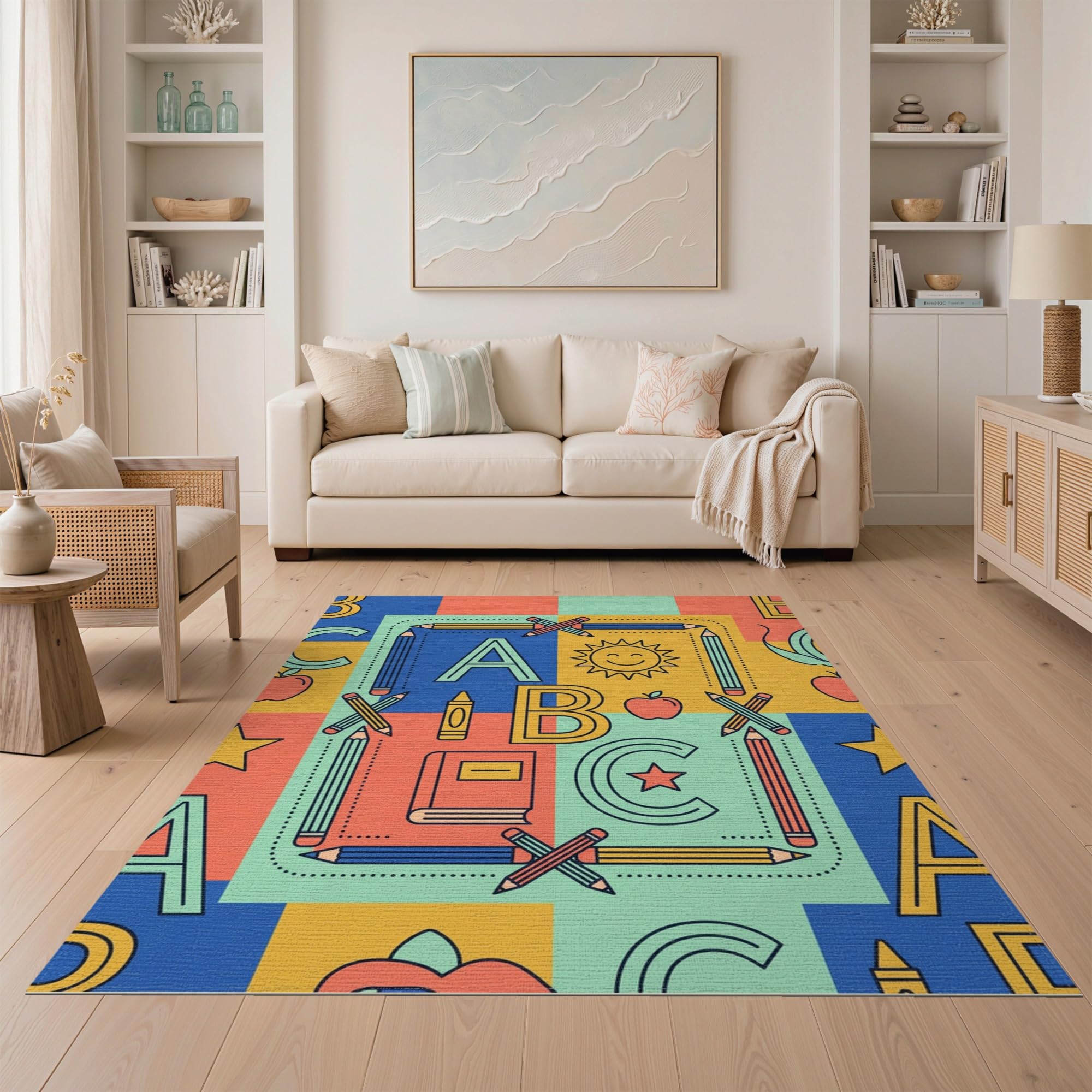 ODIKA Washable Non-Slip Stain-Resistant Area Rug
