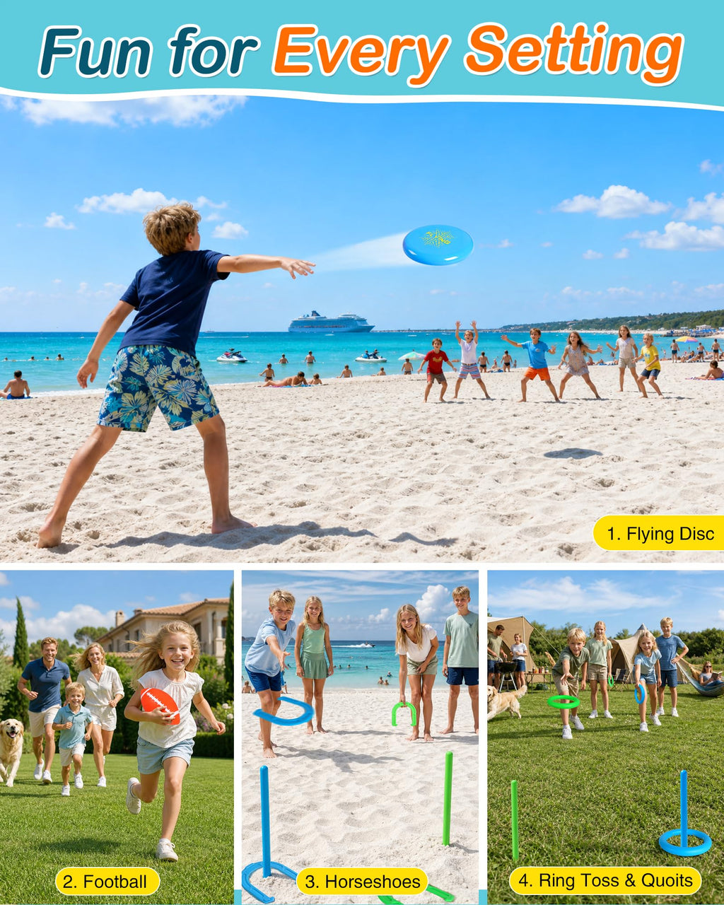 8-in-1 Backyard Sports Game Set for Kids Ages 4–8