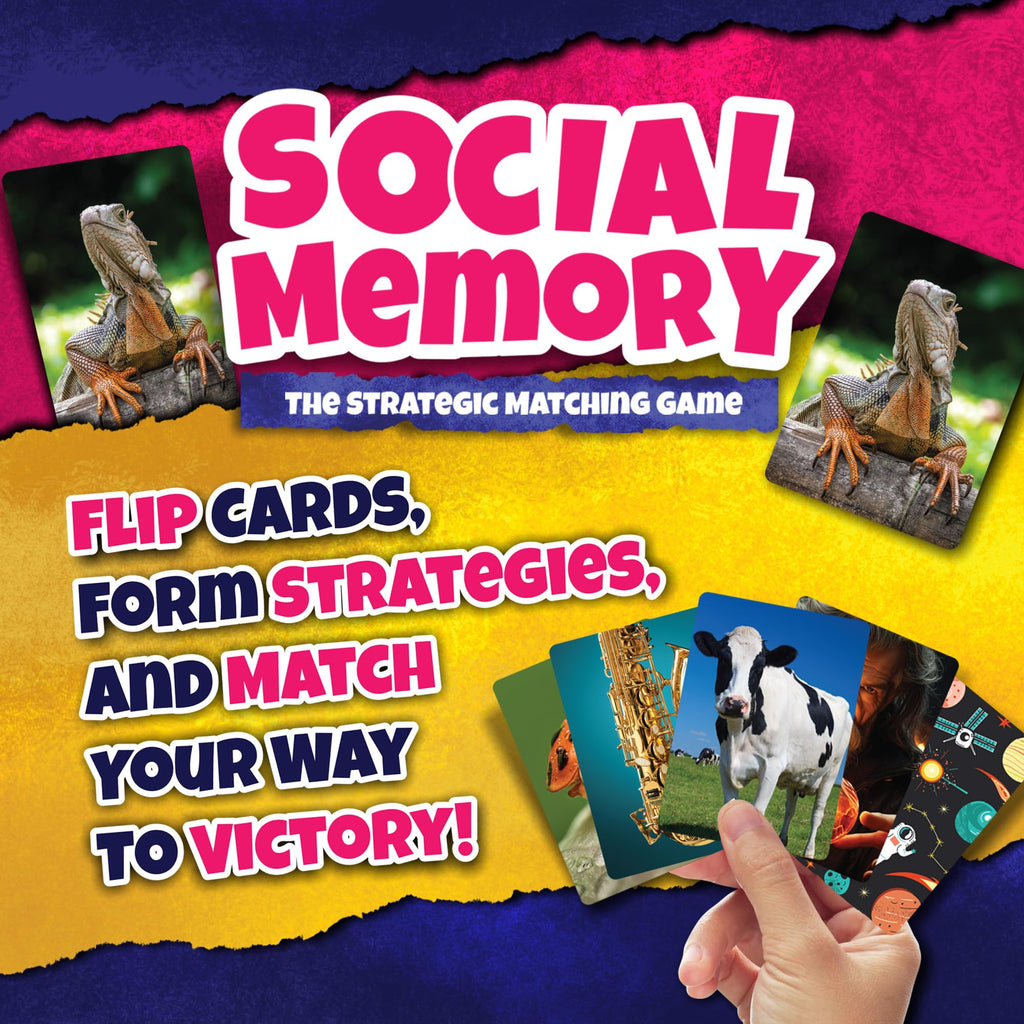 Social Memory Strategic Matching Card Game for Families