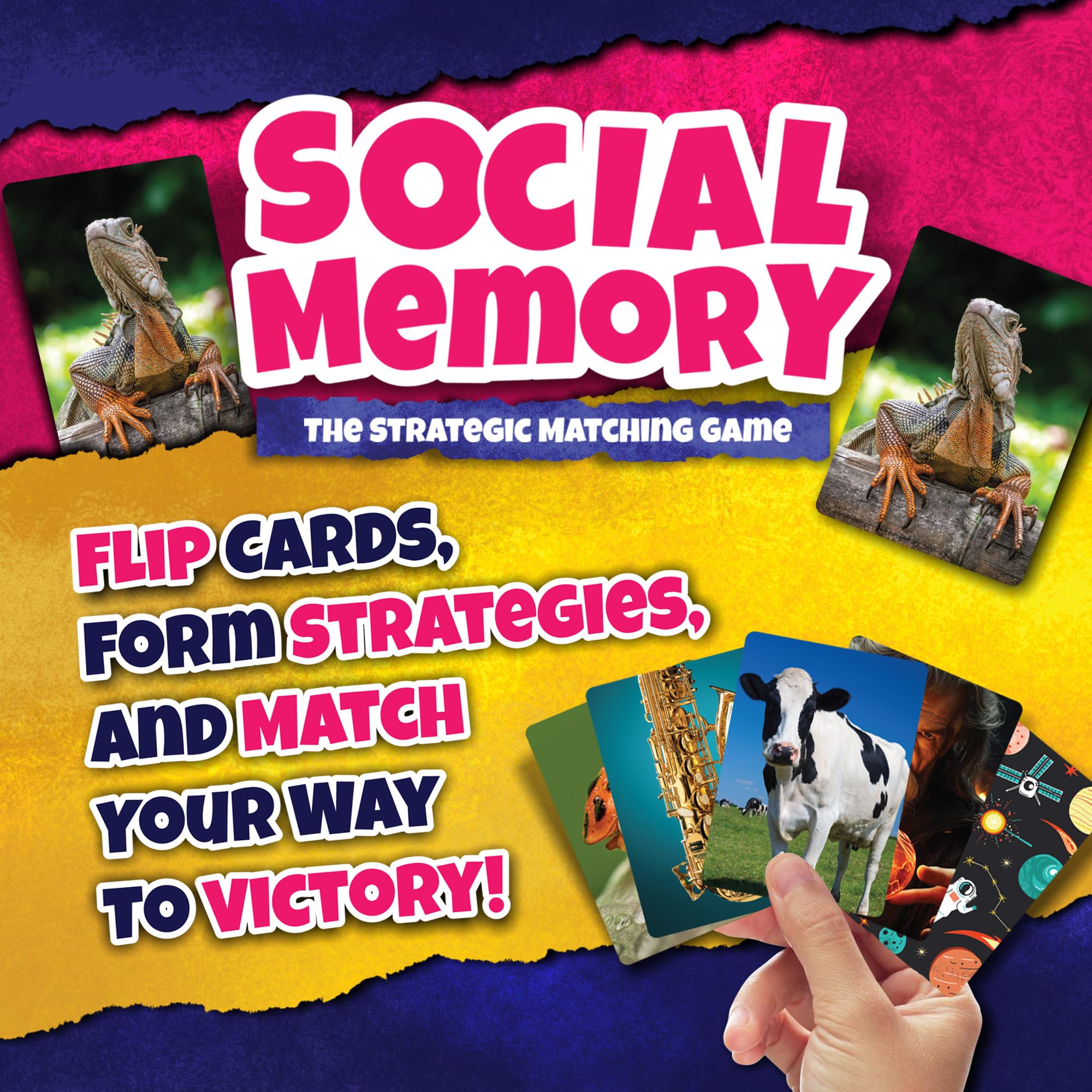 Social Memory Strategic Matching Card Game for Families