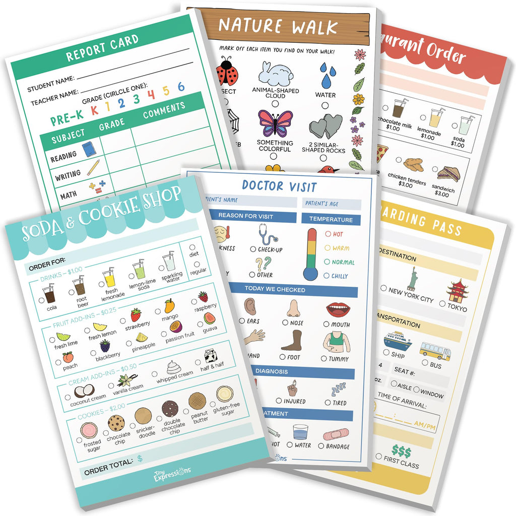 Playtime Notepads for Kids Drawing and Writing Activities