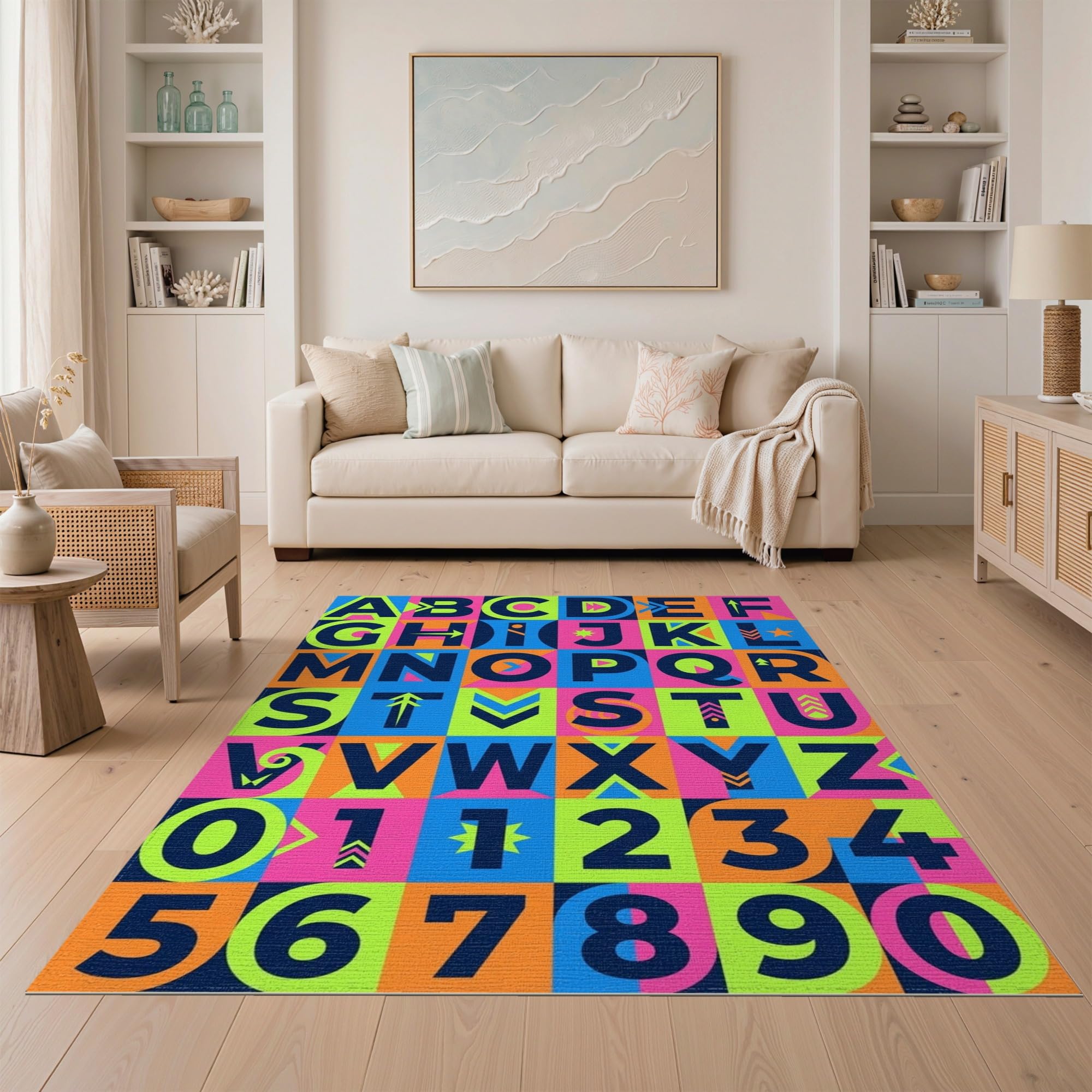 ODIKA Washable Non-Slip Stain-Resistant Area Rug