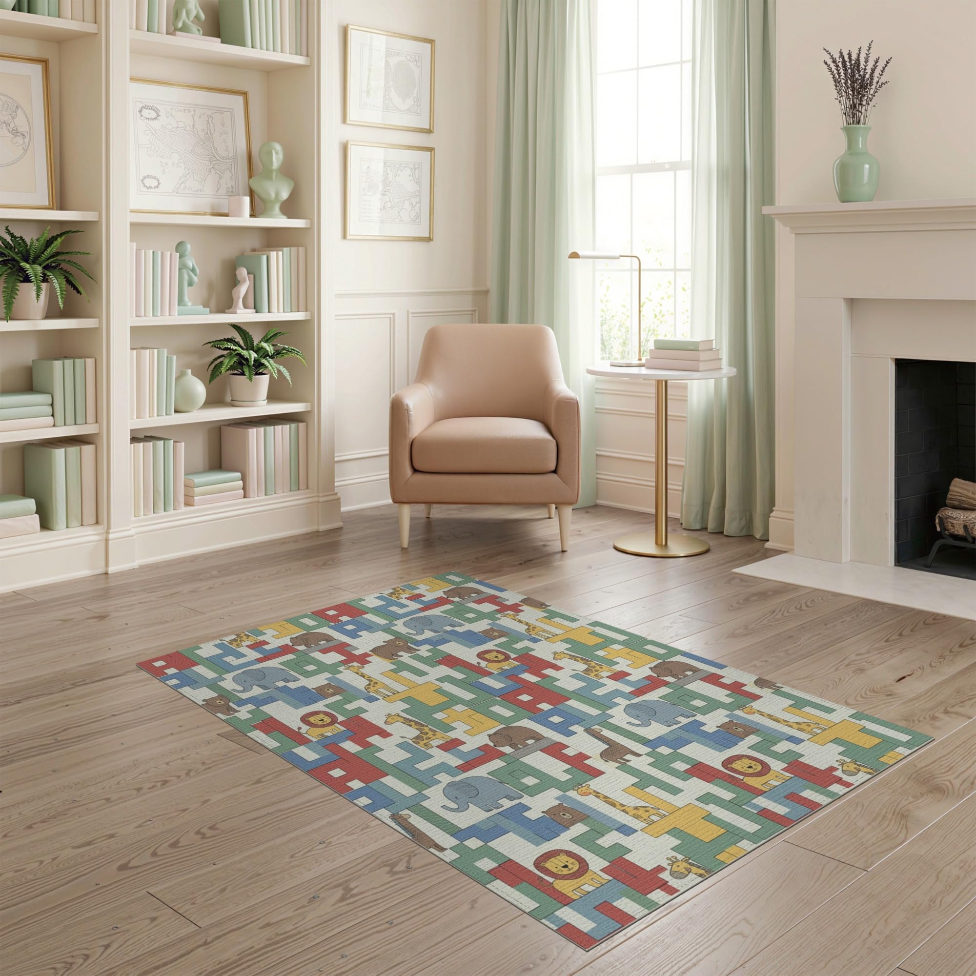 ODIKA Washable Non-Slip Stain-Resistant Area Rug