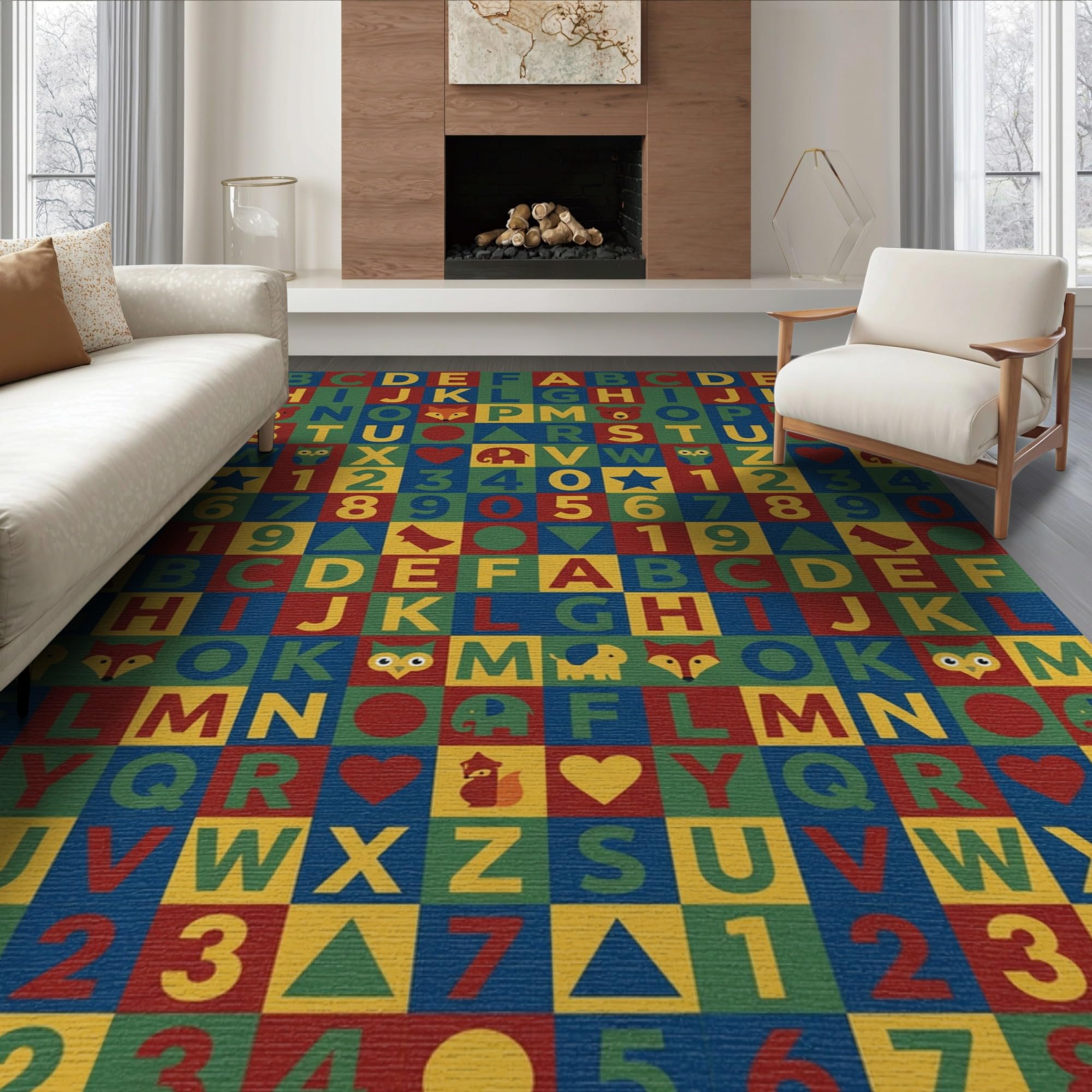 ODIKA Washable Non-Slip Stain-Resistant Area Rug