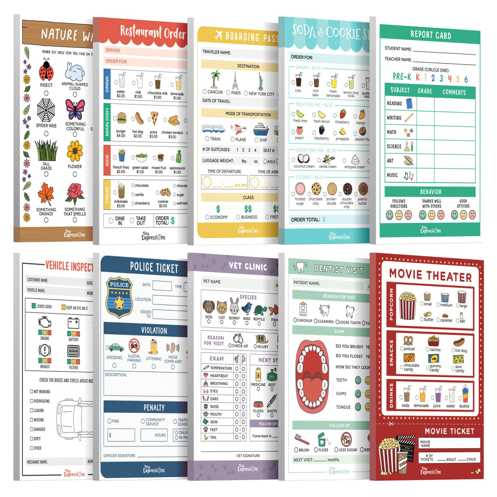 Playtime Notepads for Kids Drawing and Writing Activities