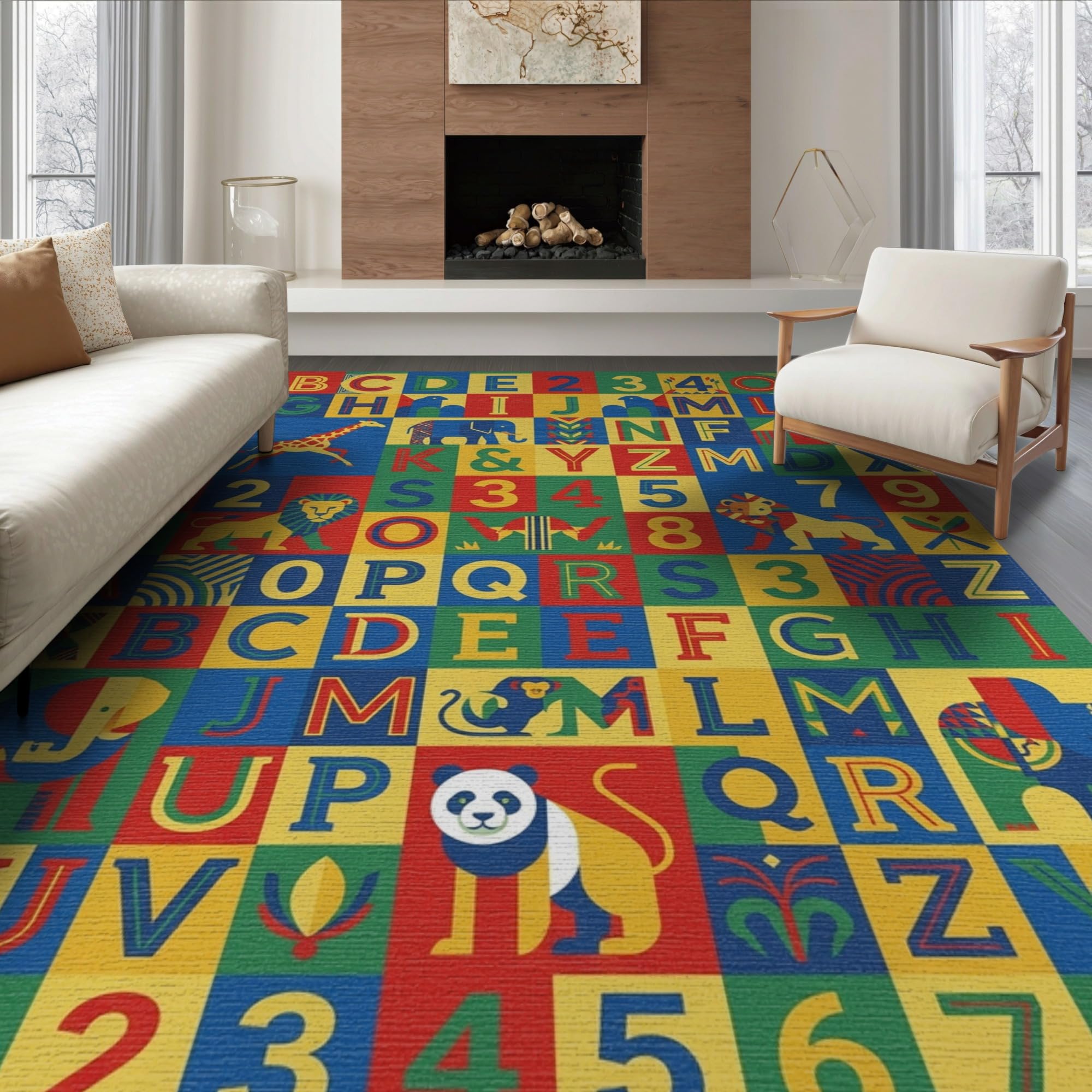 ODIKA Washable Non-Slip Stain-Resistant Area Rug