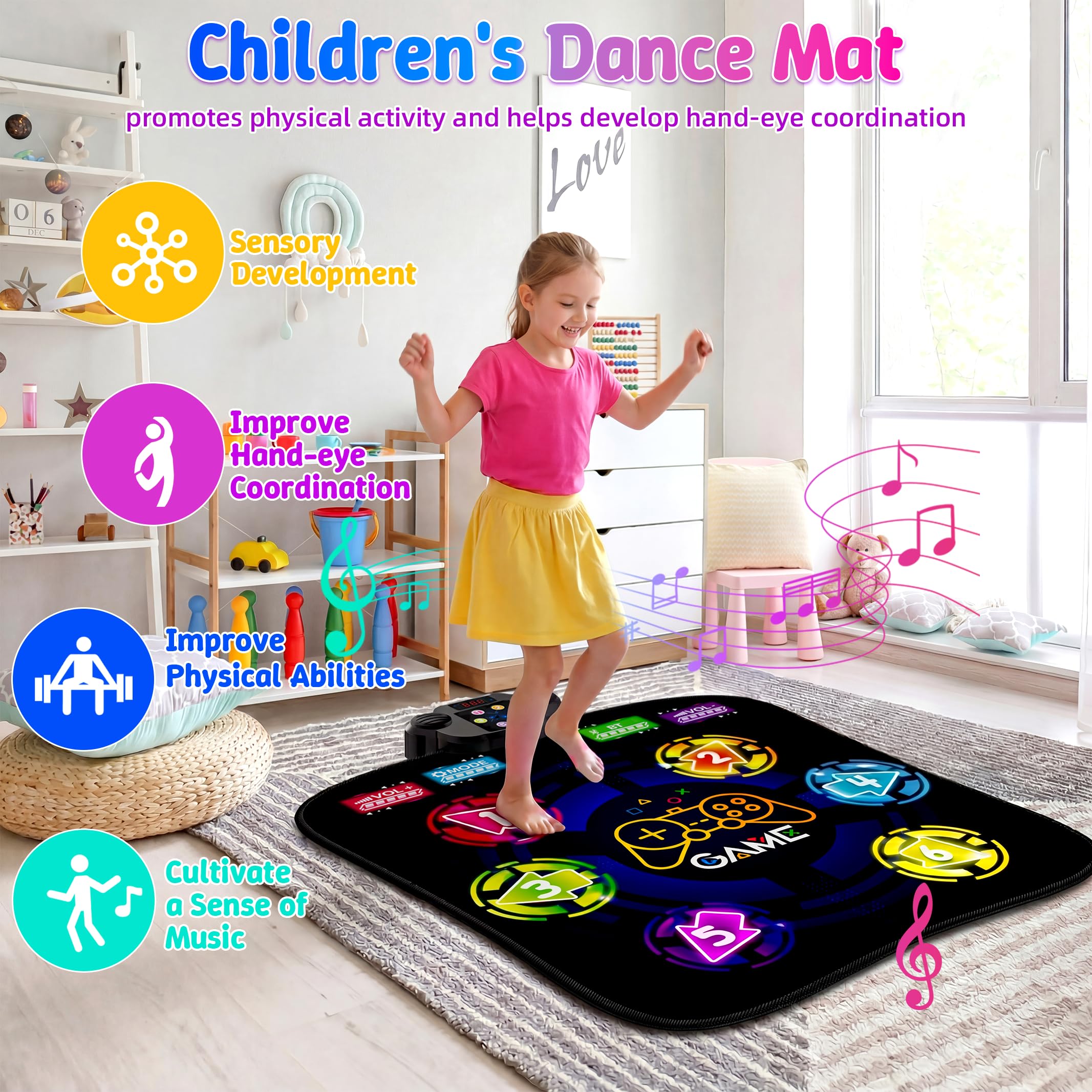LZFYMXOK Bluetooth LED Dance Mat with Five Game Modes