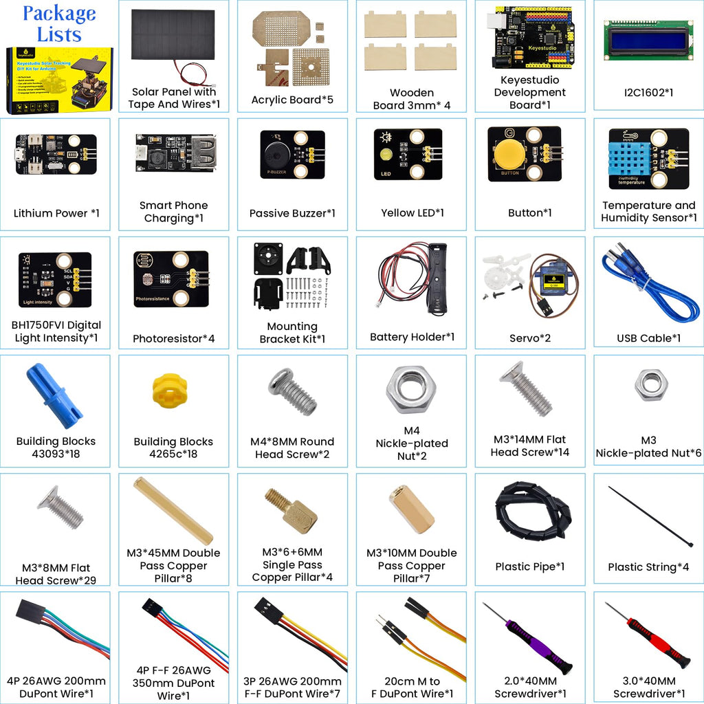 KEYESTUDIO Solar Tracking Arduino Kit for Teens and Adults
