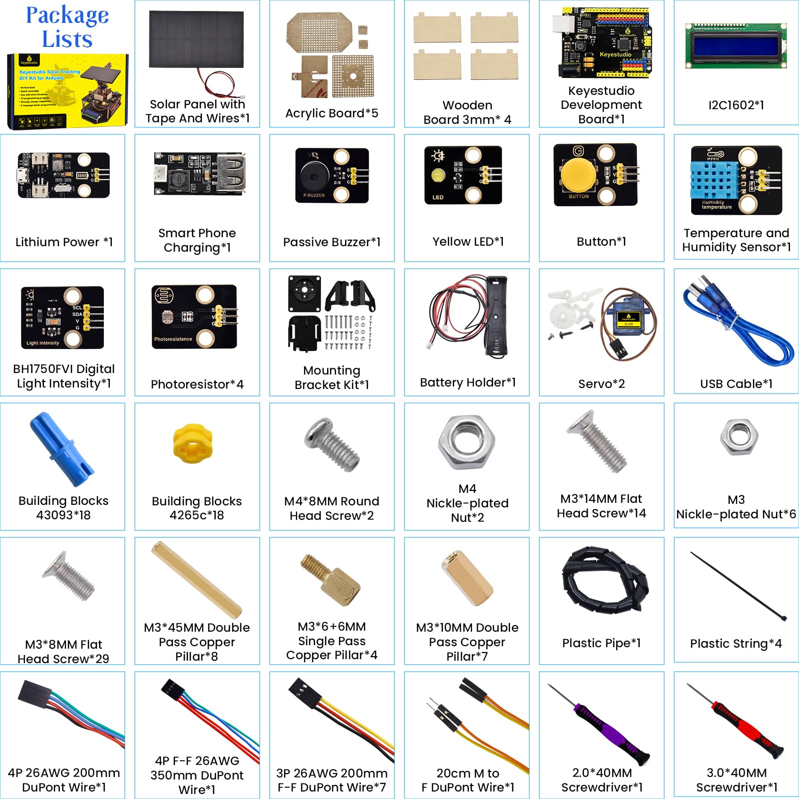 KEYESTUDIO Solar Tracking Arduino Kit for Teens and Adults