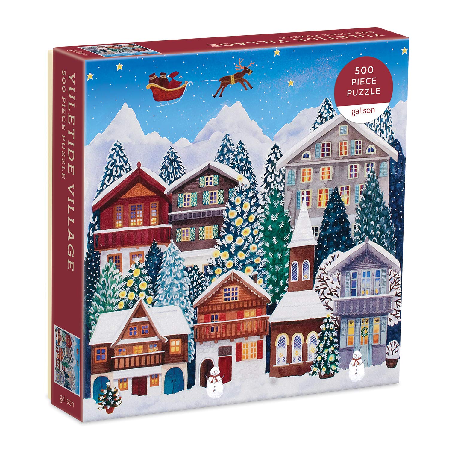 Galison Yuletide Village 500-Piece Festive Winter Puzzle