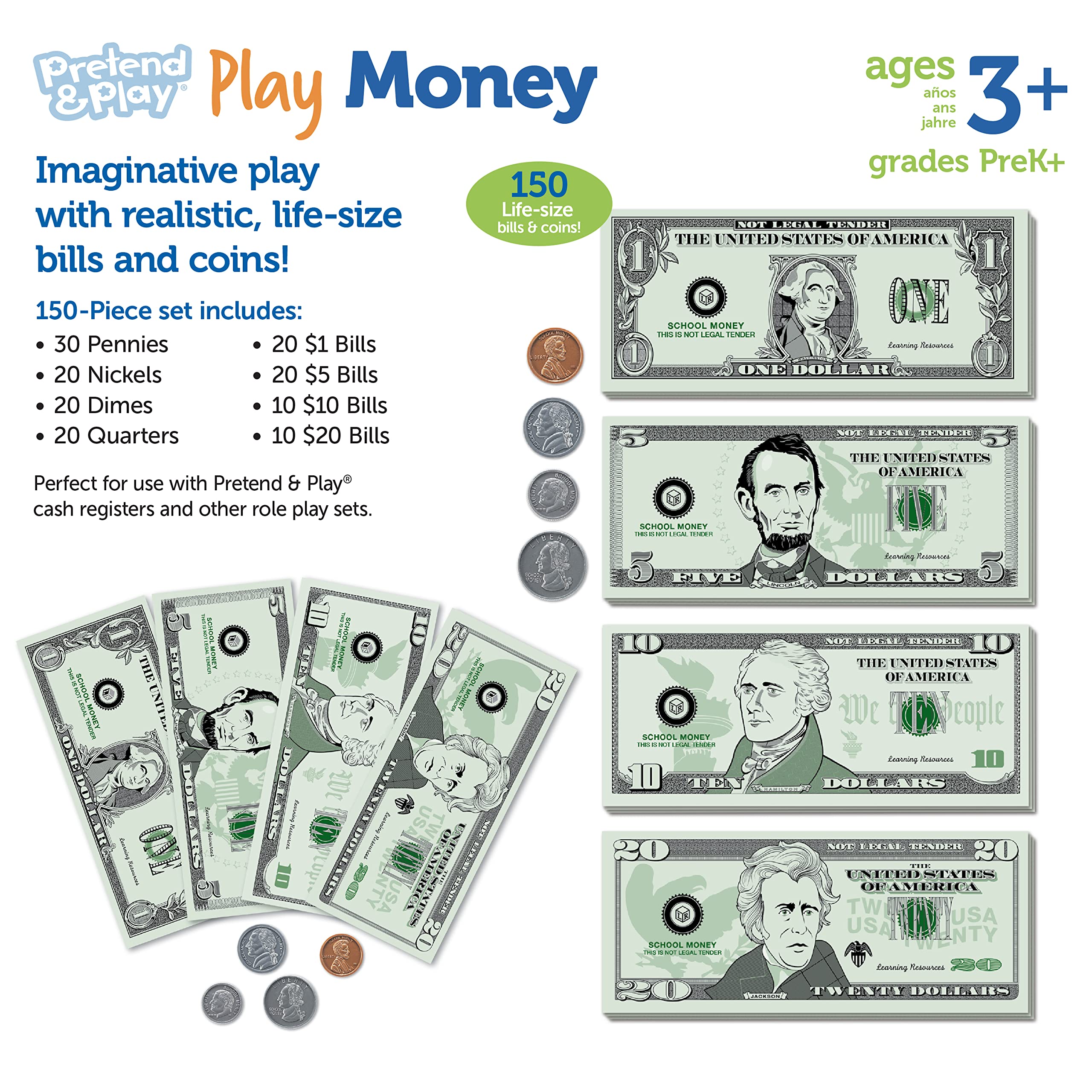 Learning Resources American Dollar Educational Money Set