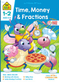 School Zone Time, Money and Fractions Workbook for Grades 1–2
