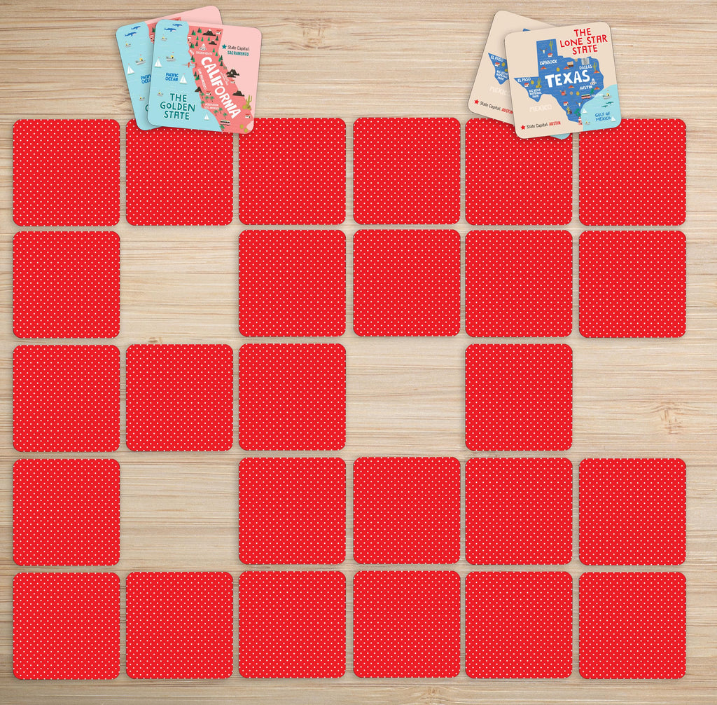 USA Memory Match Game with 100 Educational Cards
